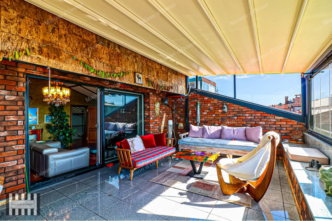 5+2 Duplex for Sale with Private Terrace in Central Acıbadem