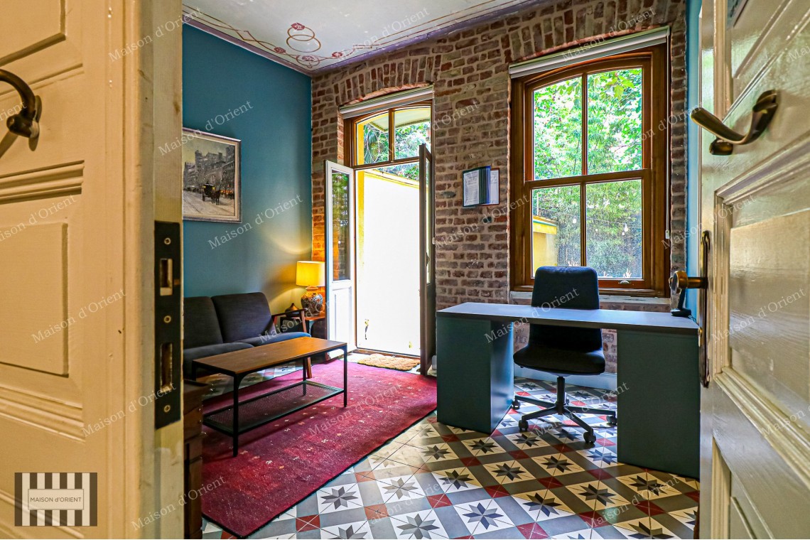 Garden Duplex for Rent in Historical Esat Bey Building, Galata