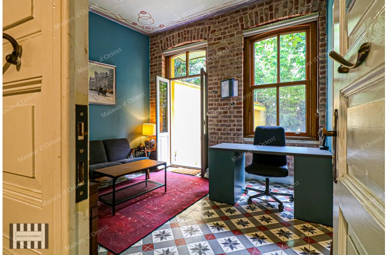 Garden Duplex for Rent in Historical Esat Bey Building, Galata