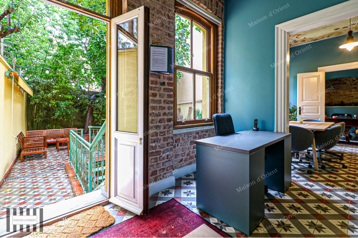 Garden Duplex for Rent in Historical Esat Bey Building, Galata