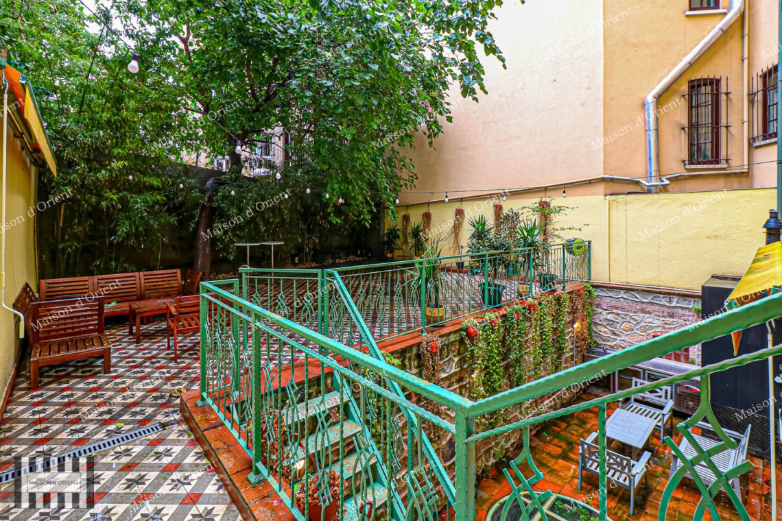 Garden Duplex for Rent in Historical Esat Bey Building, Galata