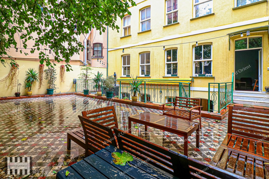 Garden Duplex for Rent in Historical Esat Bey Building, Galata