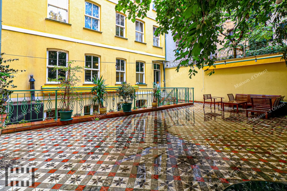 Garden Duplex for Rent in Historical Esat Bey Building, Galata