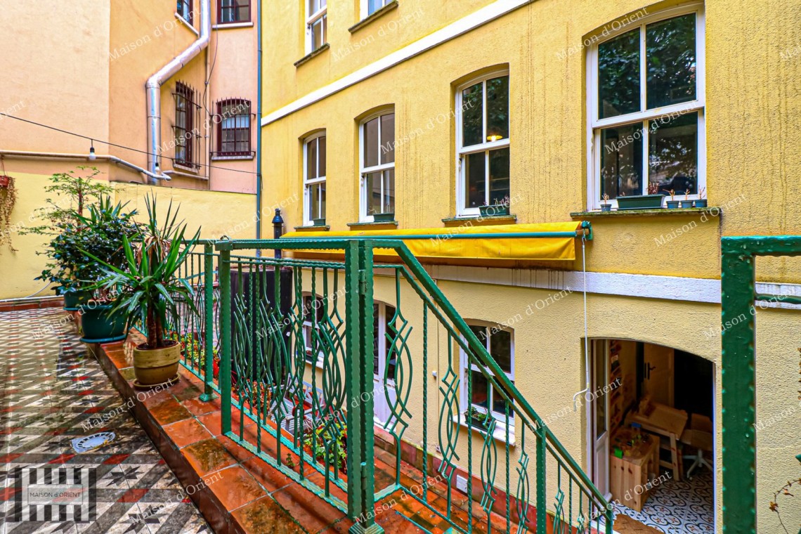 Garden Duplex for Rent in Historical Esat Bey Building, Galata