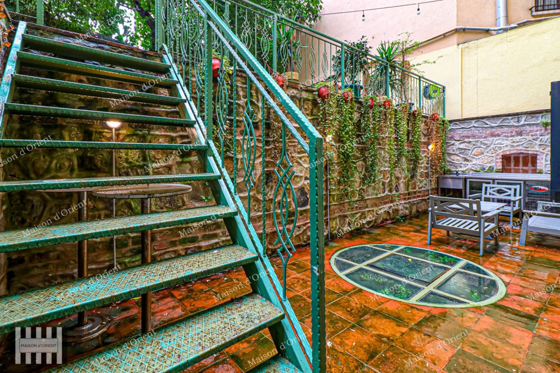 Garden Duplex for Rent in Historical Esat Bey Building, Galata