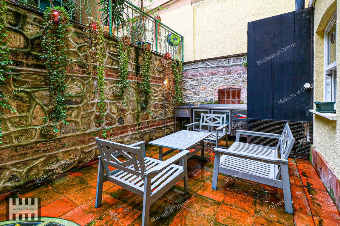 Garden Duplex for Rent in Historical Esat Bey Building, Galata