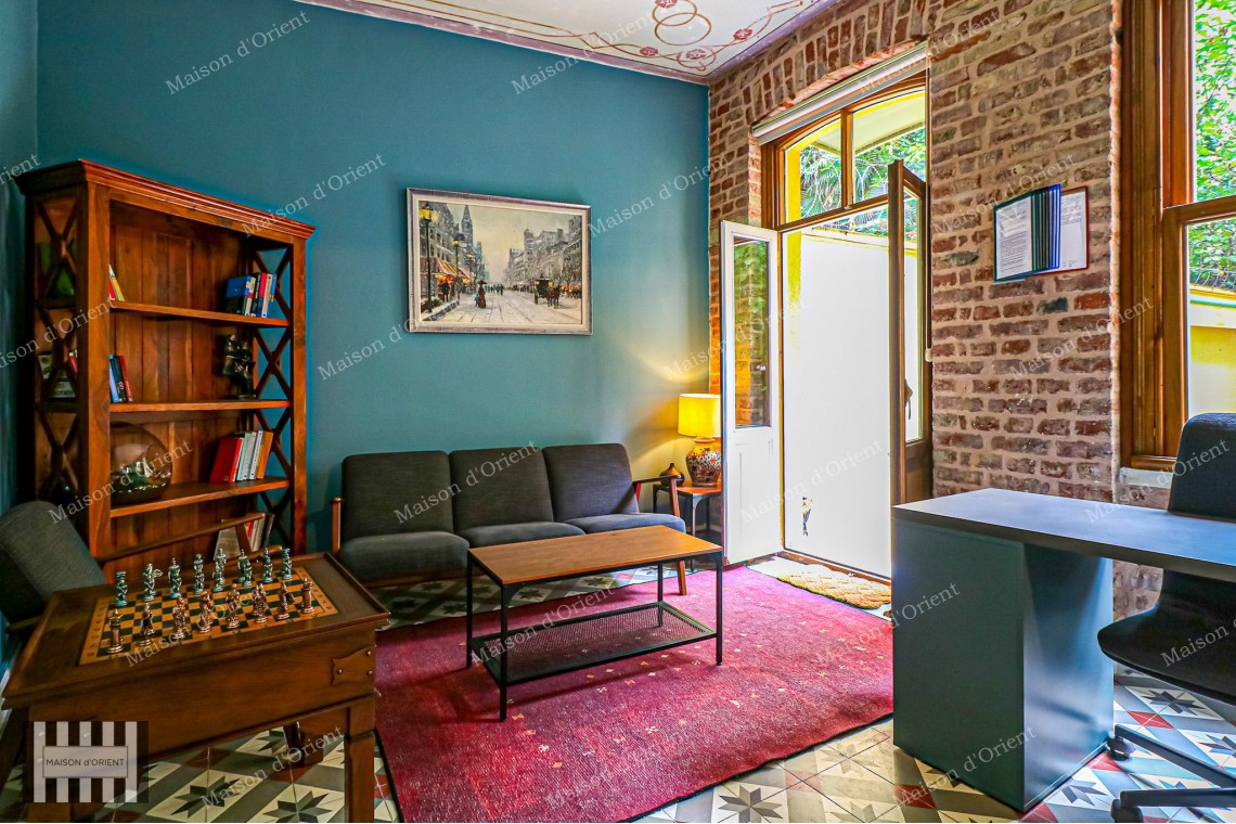 Garden Duplex for Rent in Historical Esat Bey Building, Galata