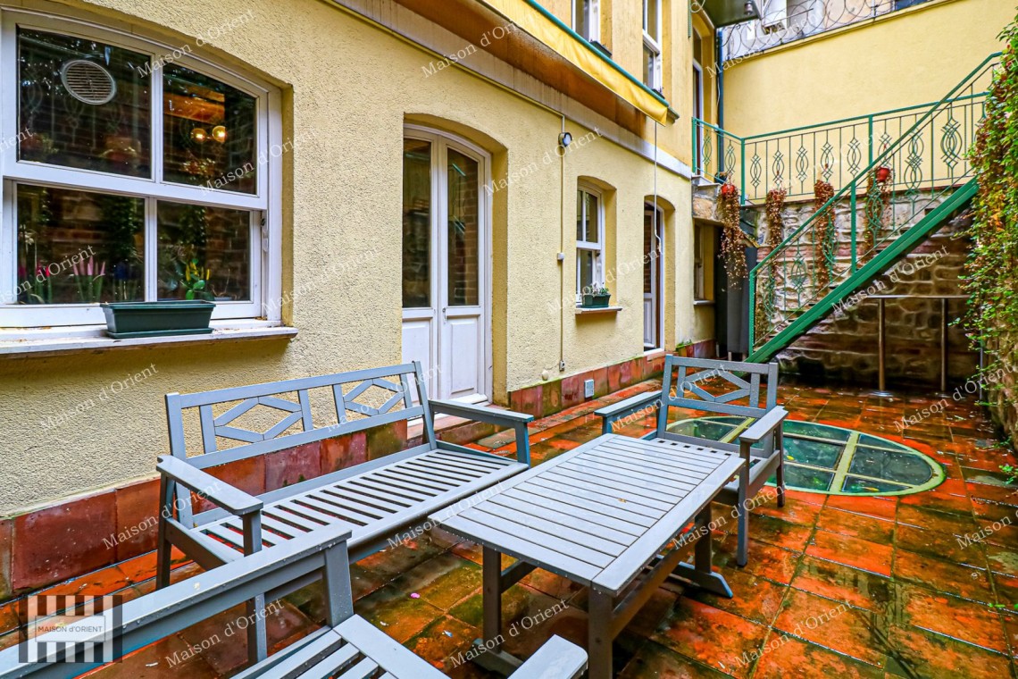 Garden Duplex for Rent in Historical Esat Bey Building, Galata