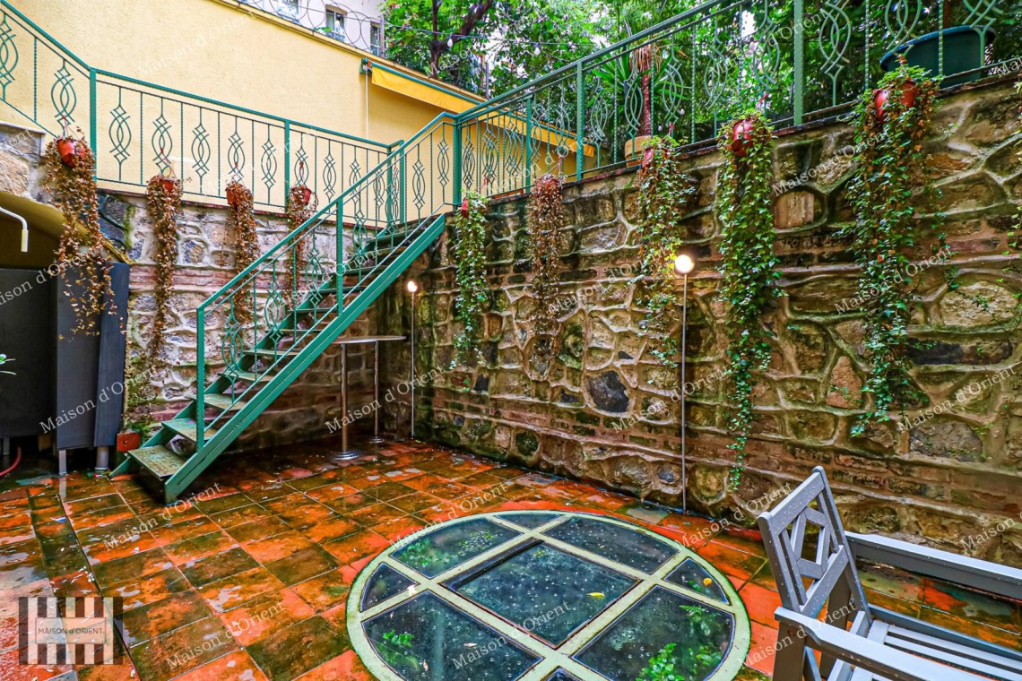 Garden Duplex for Rent in Historical Esat Bey Building, Galata