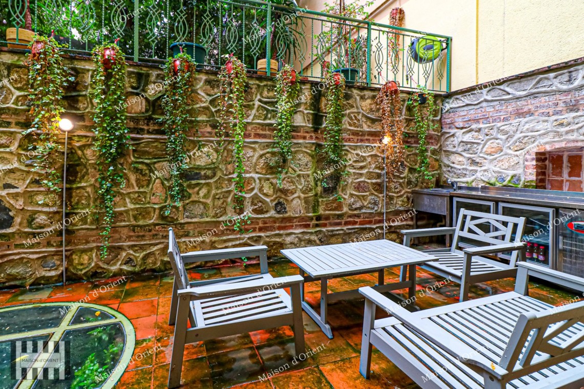 Garden Duplex for Rent in Historical Esat Bey Building, Galata