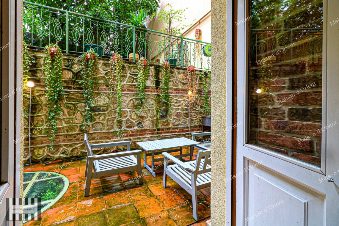 Garden Duplex for Rent in Historical Esat Bey Building, Galata
