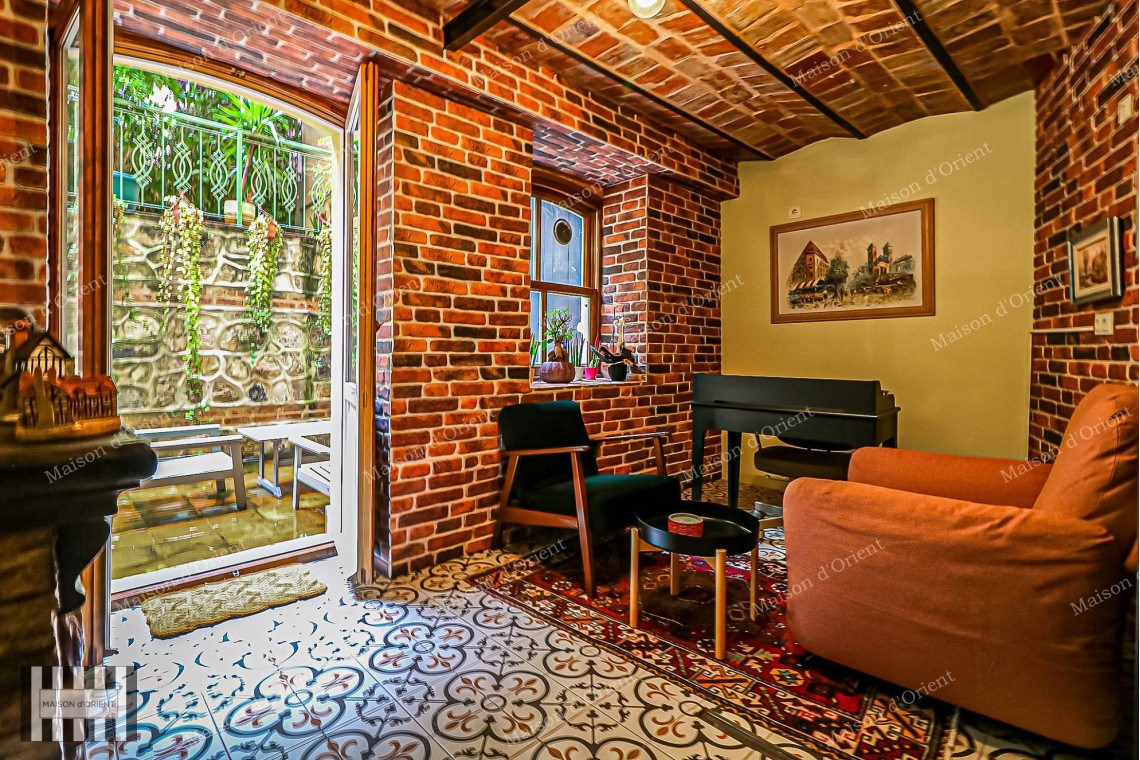 Garden Duplex for Rent in Historical Esat Bey Building, Galata