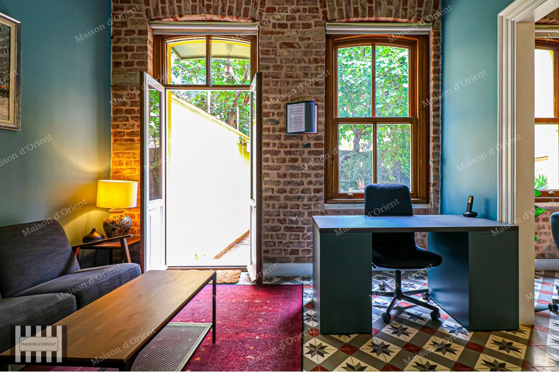 Garden Duplex for Rent in Historical Esat Bey Building, Galata