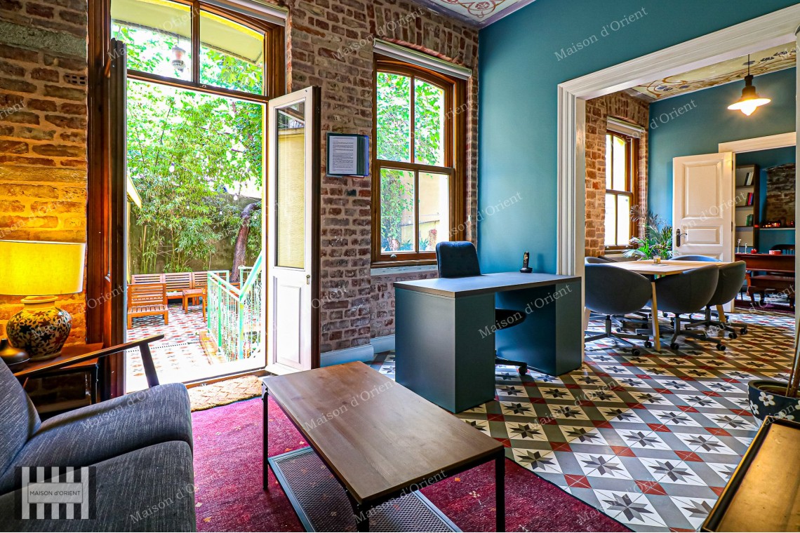 Garden Duplex for Rent in Historical Esat Bey Building, Galata