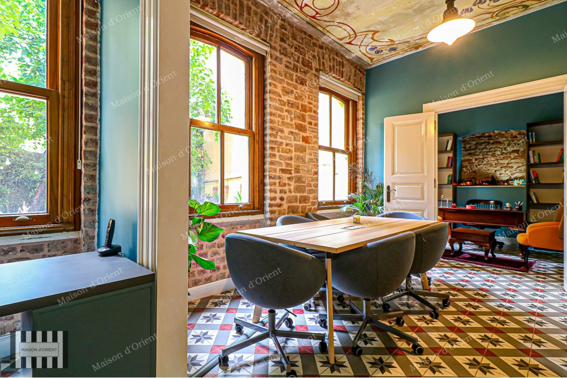 Garden Duplex for Rent in Historical Esat Bey Building, Galata