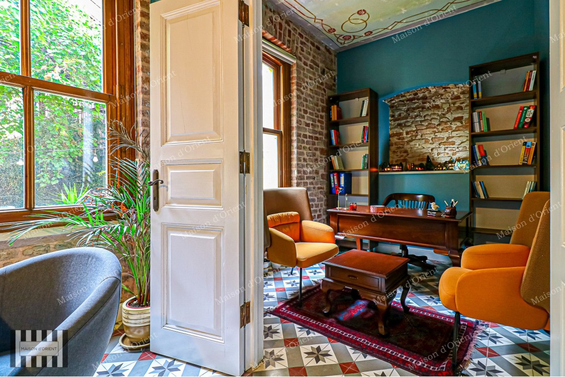 Garden Duplex for Rent in Historical Esat Bey Building, Galata