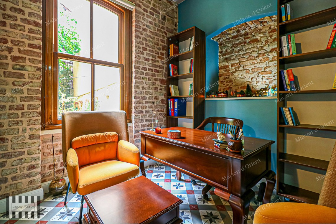 Garden Duplex for Rent in Historical Esat Bey Building, Galata