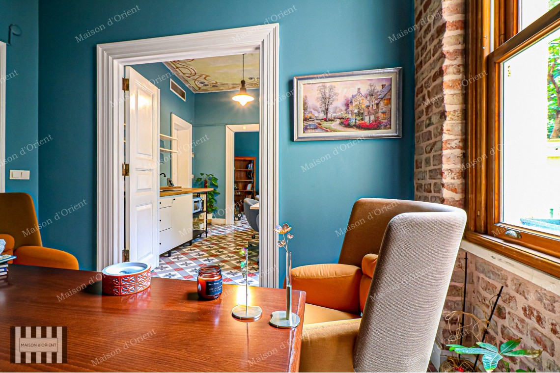 Garden Duplex for Rent in Historical Esat Bey Building, Galata