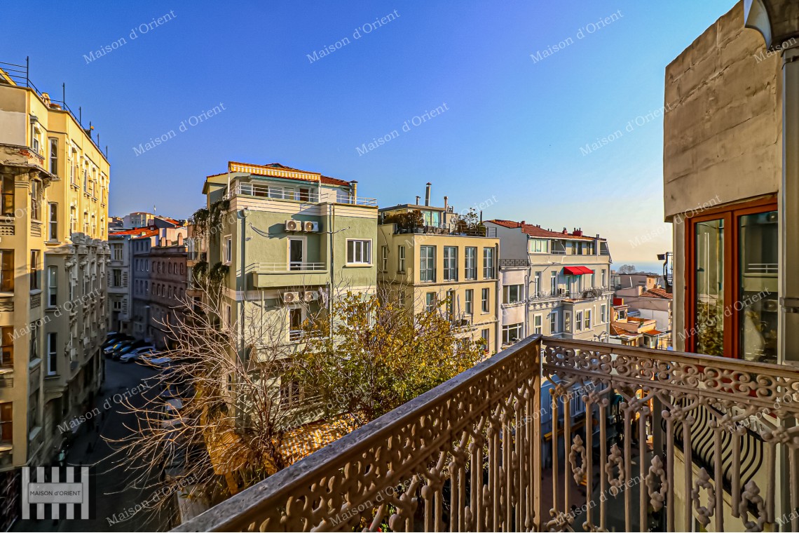 Historical Building with Terrace and View For Sale in Galatasaray 