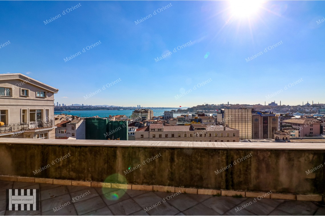 1+1 Flat for Sale with View in Historical Building, Galata