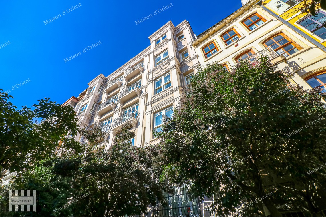 1+1 Flat for Sale with View in Historical Building, Galata