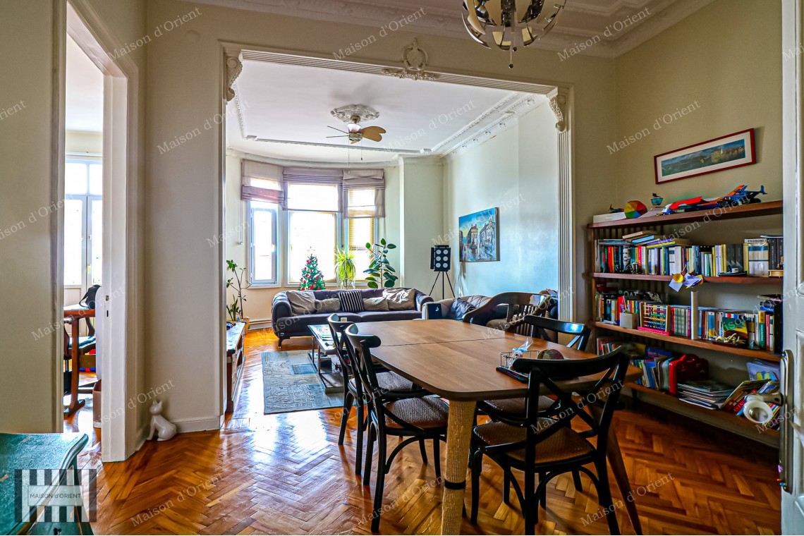 3+1 Flat for Sale with View in Historical Nar Building, Cihangir