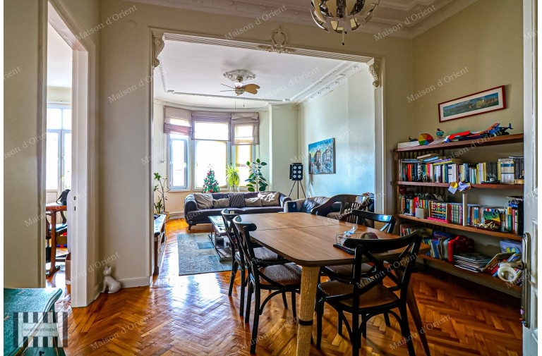3+1 Flat for Sale with View in Historical Nar Building, Cihangir