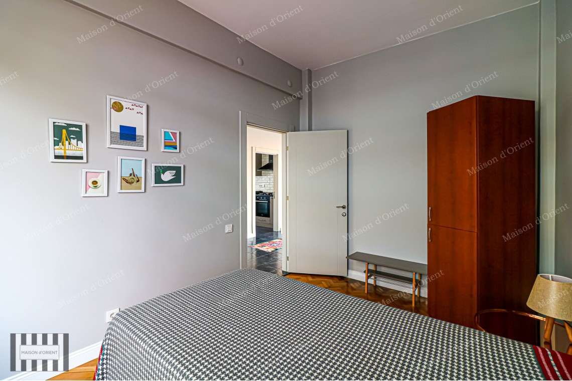 Furnished 2+1 Rental Apartment with Bosphorus View in Cihangir