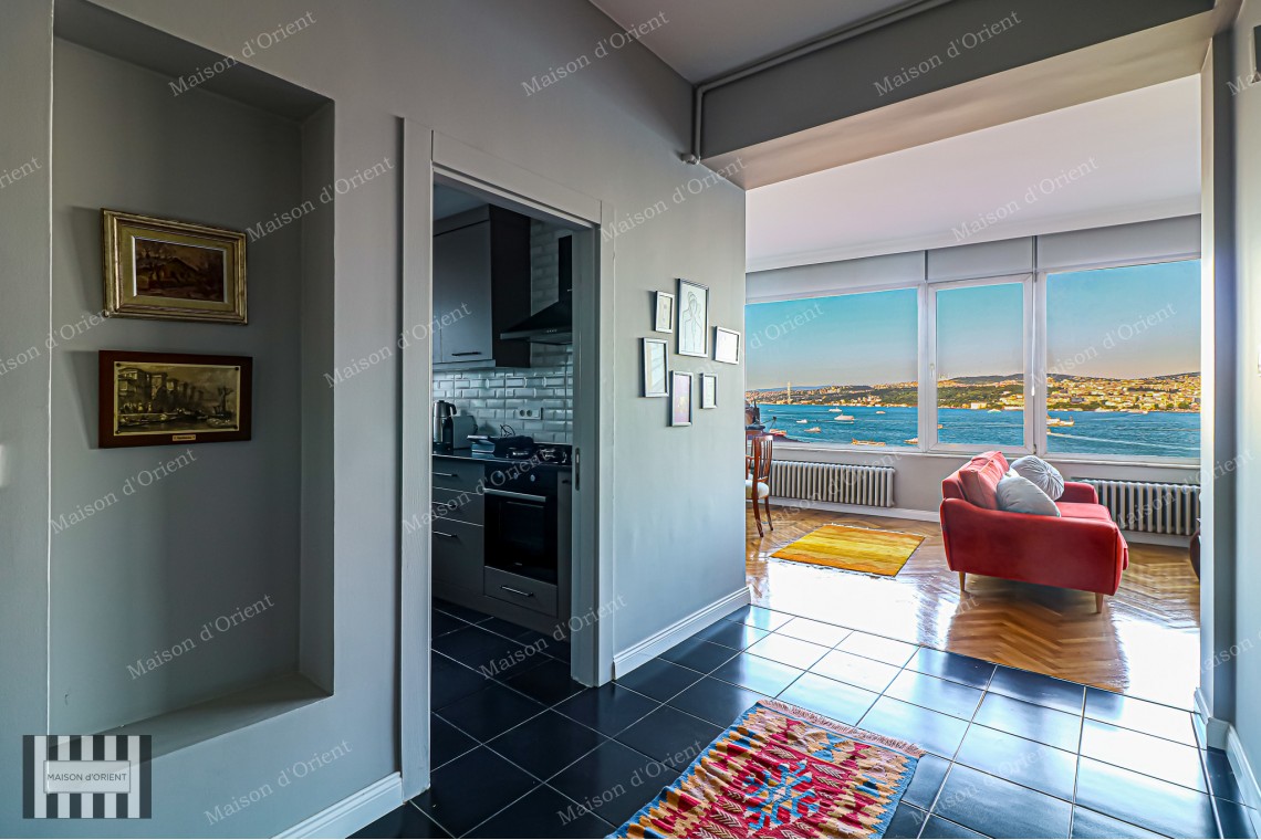 Furnished 2+1 Rental Apartment with Bosphorus View in Cihangir