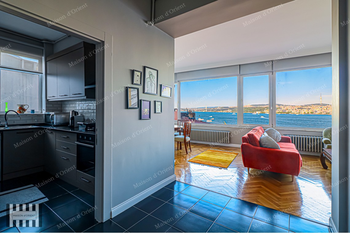 Furnished 2+1 Rental Apartment with Bosphorus View in Cihangir
