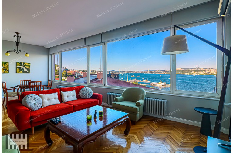 Furnished 2+1 Rental Apartment with Bosphorus View in Cihangir