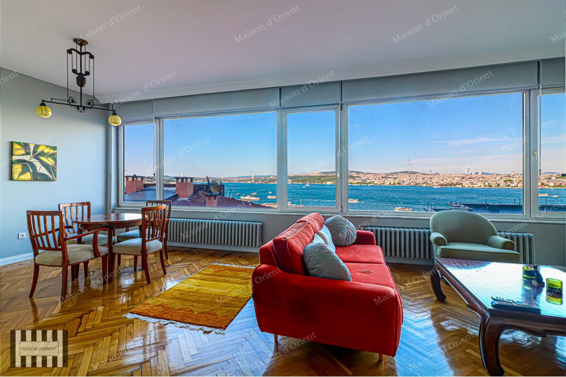 Furnished 2+1 Rental Apartment with Bosphorus View in Cihangir