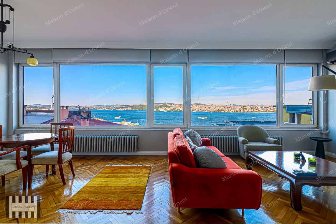 Furnished 2+1 Rental Apartment with Bosphorus View in Cihangir