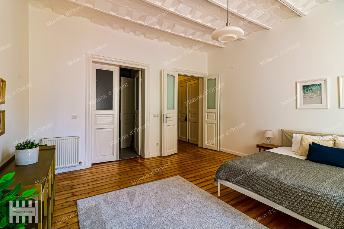 Fully Furnished 2+1 Flat for Sale in Historical Rauf Bey Building, Galata 