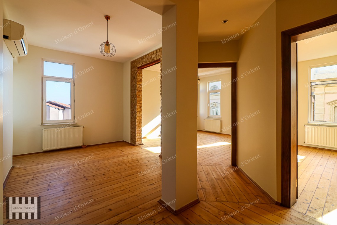 2+1 Apartment for Rent with Balcony and Bosphorus View in Galata