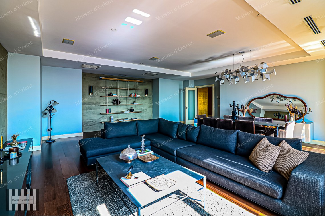 4+1 Furnished Flat with City View for Rent in Maslak Mashattan Residence