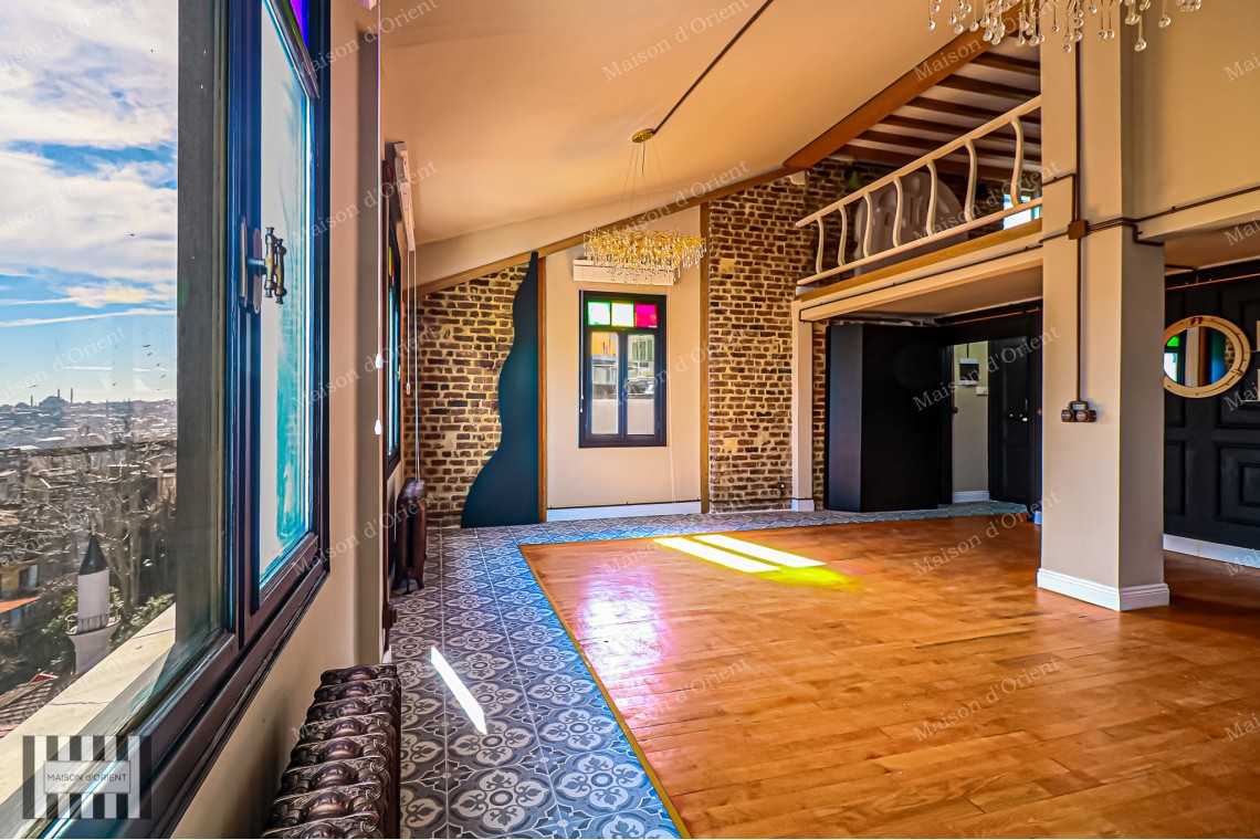 1+1 Apartment for Sale with View in Galata Historical Building