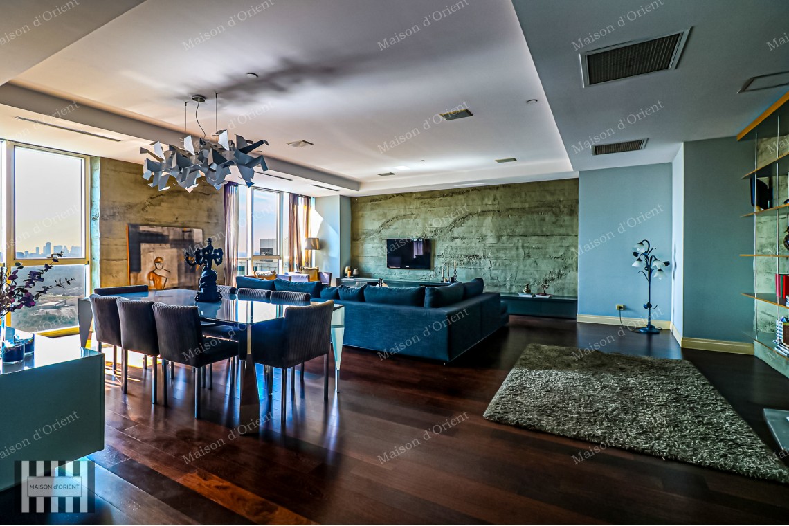 4+1 Furnished Flat with City View for Rent in Maslak Mashattan Residence