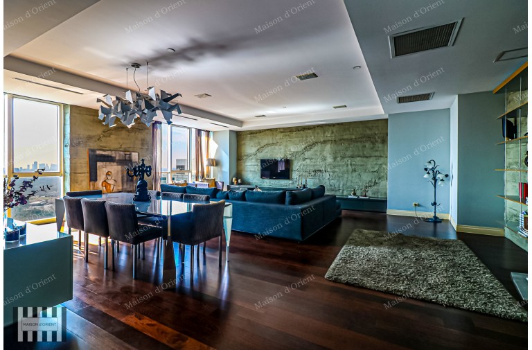 4+1 Furnished Flat with City View for Rent in Maslak Mashattan Residence