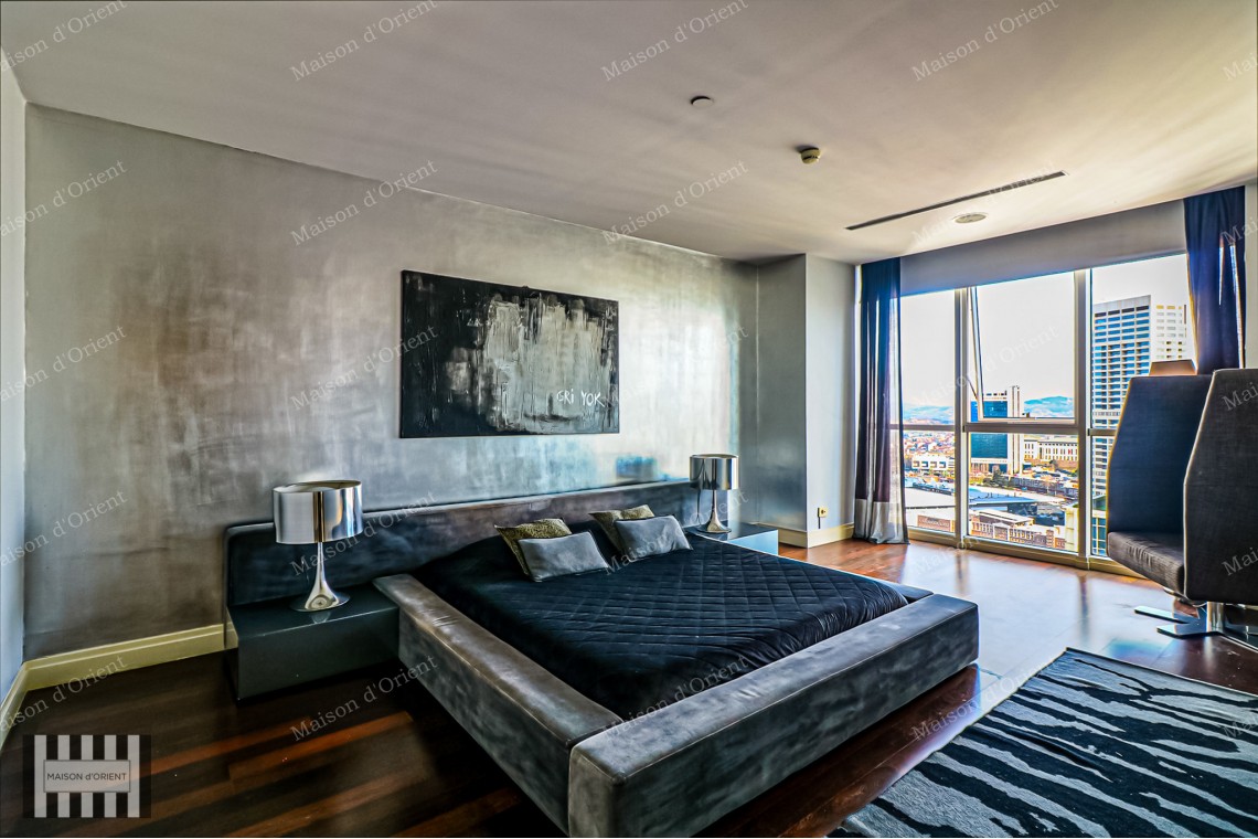 4+1 Furnished Flat with City View for Rent in Maslak Mashattan Residence