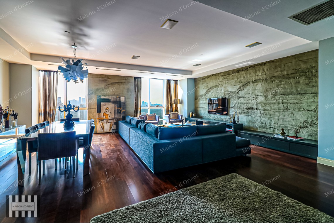 4+1 Furnished Flat with City View for Rent in Maslak Mashattan Residence