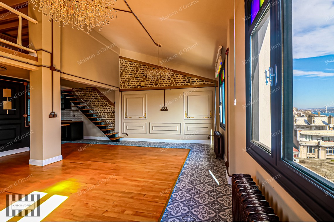 1+1 Apartment for Sale with View in Galata Historical Building