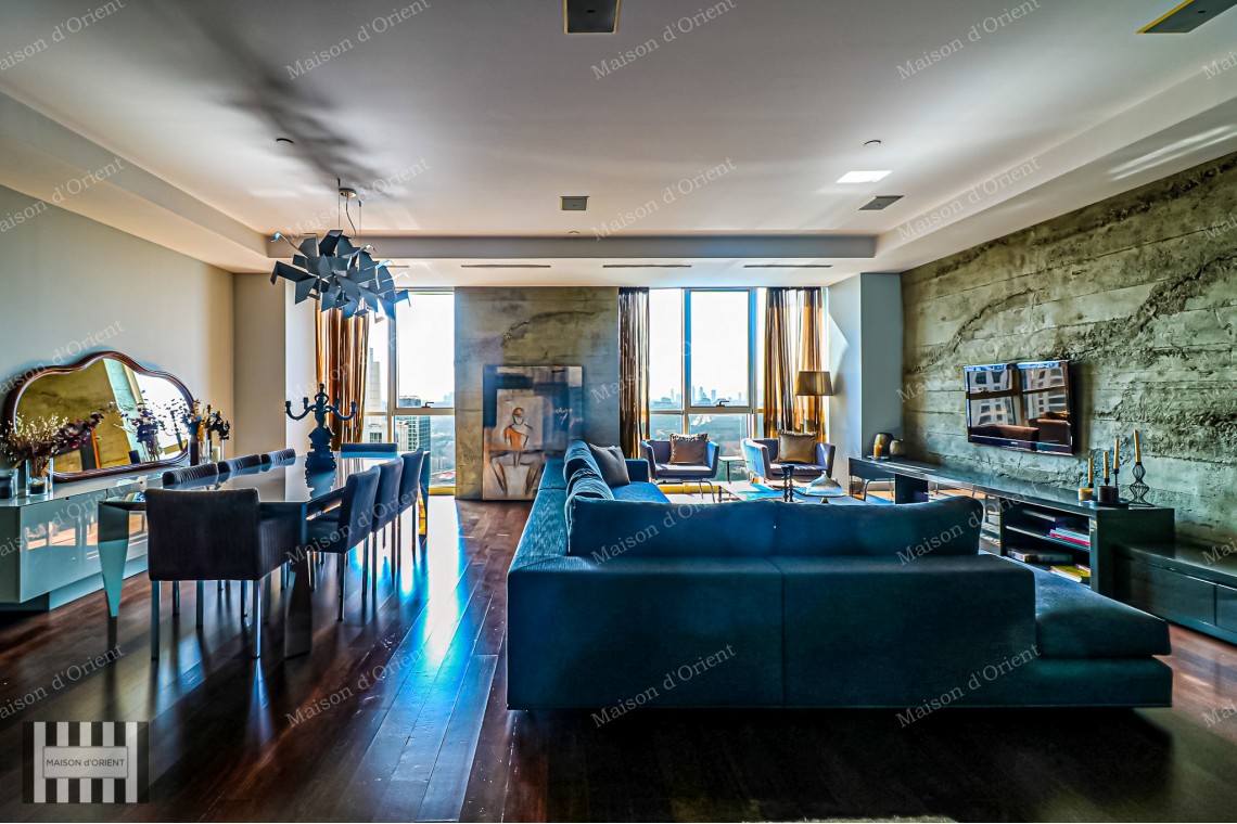 4+1 Furnished Flat with City View for Rent in Maslak Mashattan Residence