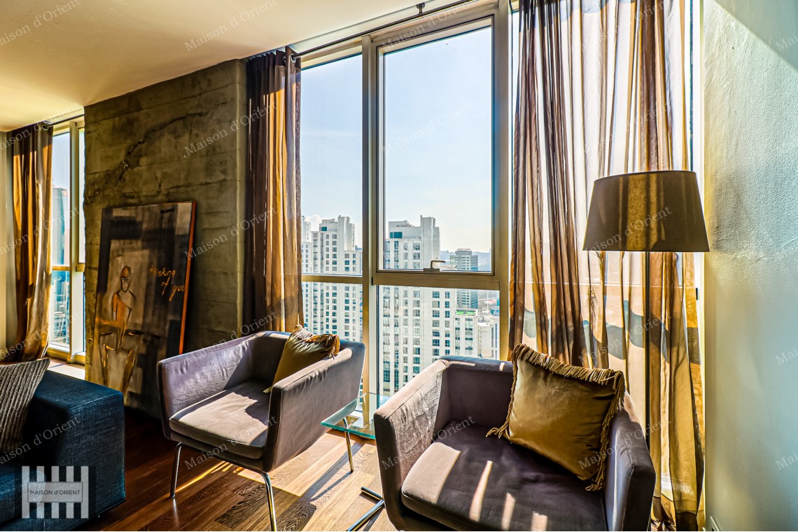 4+1 Furnished Flat with City View for Rent in Maslak Mashattan Residence