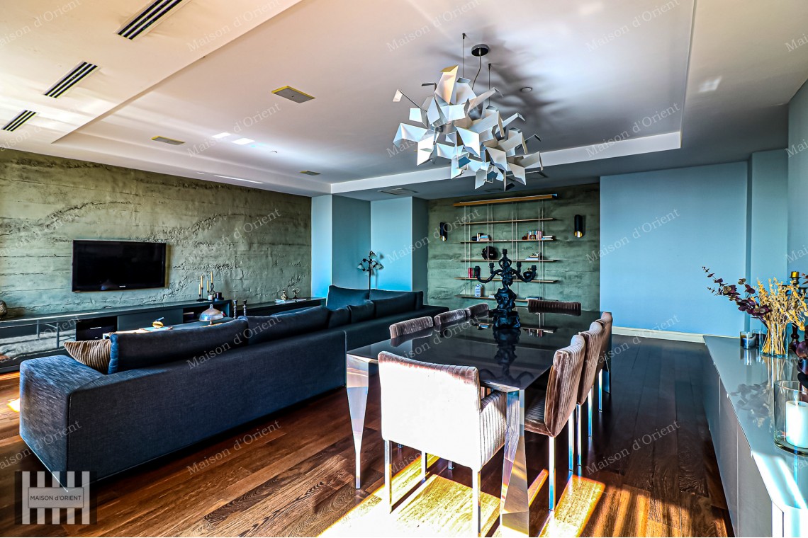 4+1 Furnished Flat with City View for Rent in Maslak Mashattan Residence