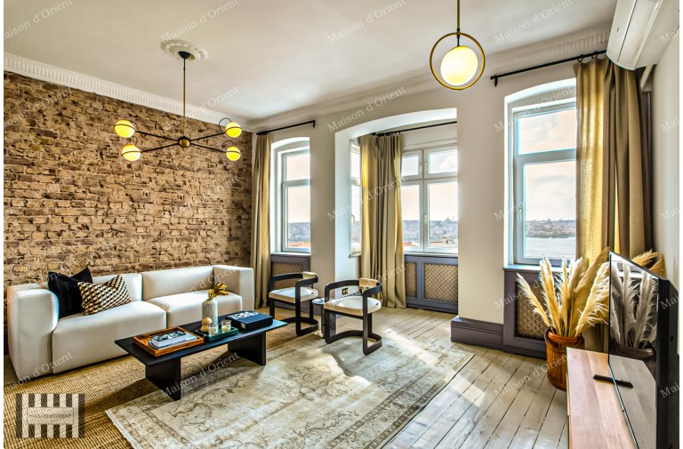 Duplex Apartment with Golden Horn View for Sale in a Historic Building in Sishane