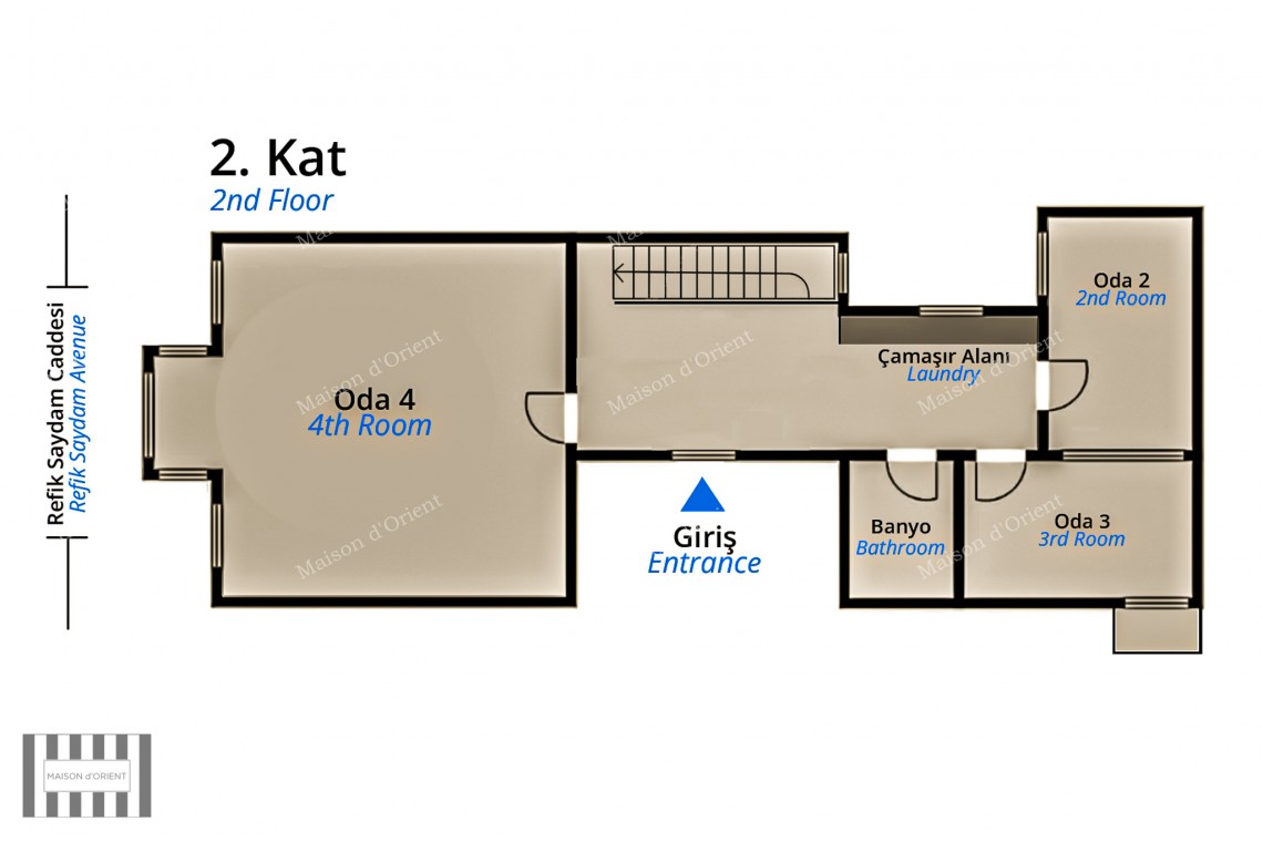 Duplex Apartment with Golden Horn View for Sale in a Historic Building in Sishane