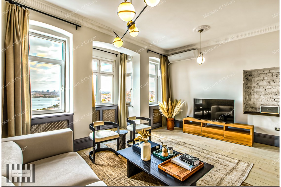 Duplex Apartment with Golden Horn View for Sale in a Historic Building in Sishane