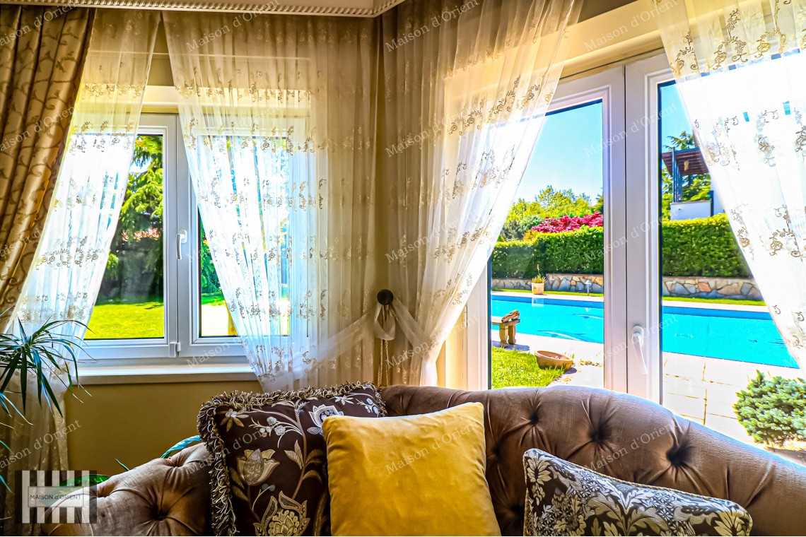 Rental Villa in Zekeriyakoy with 2.300sqm Garden, Semi-Olympic Pool and Sports Complex