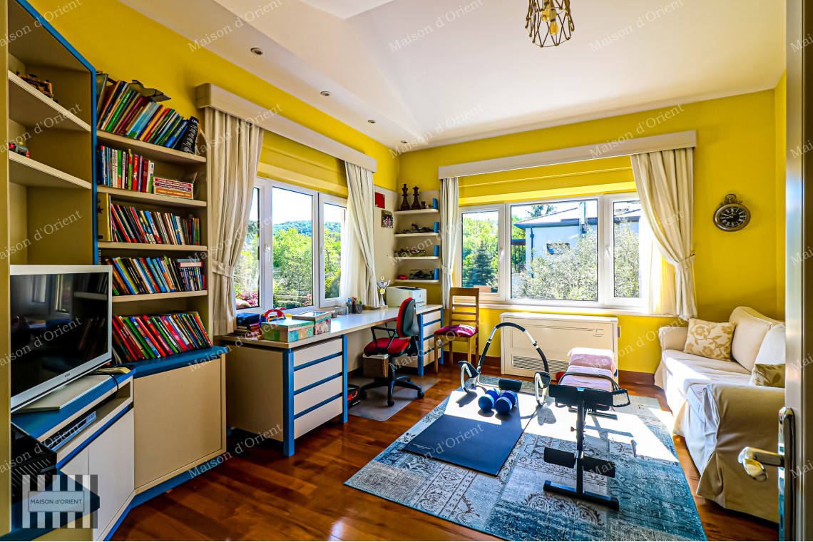 Rental Villa in Zekeriyakoy with 2.300sqm Garden, Semi-Olympic Pool and Sports Complex